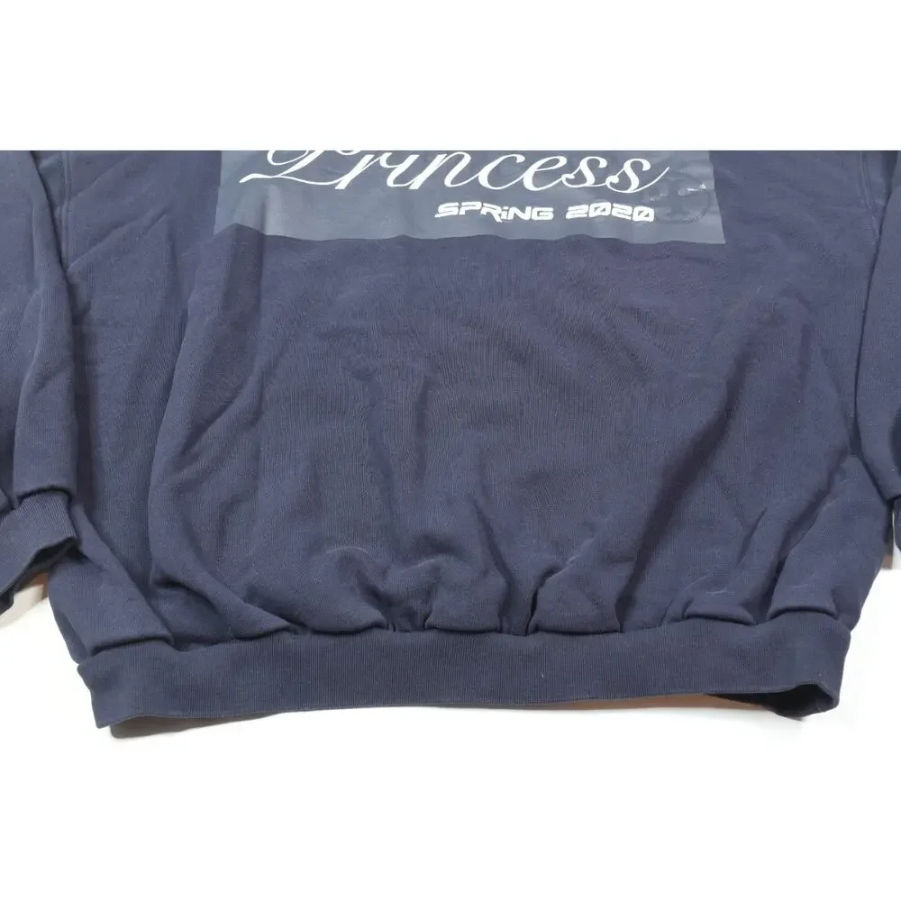 Tory Burch Princess 2020 Mock Neck Sweatshirt Womens Small Blue Long Sleeve